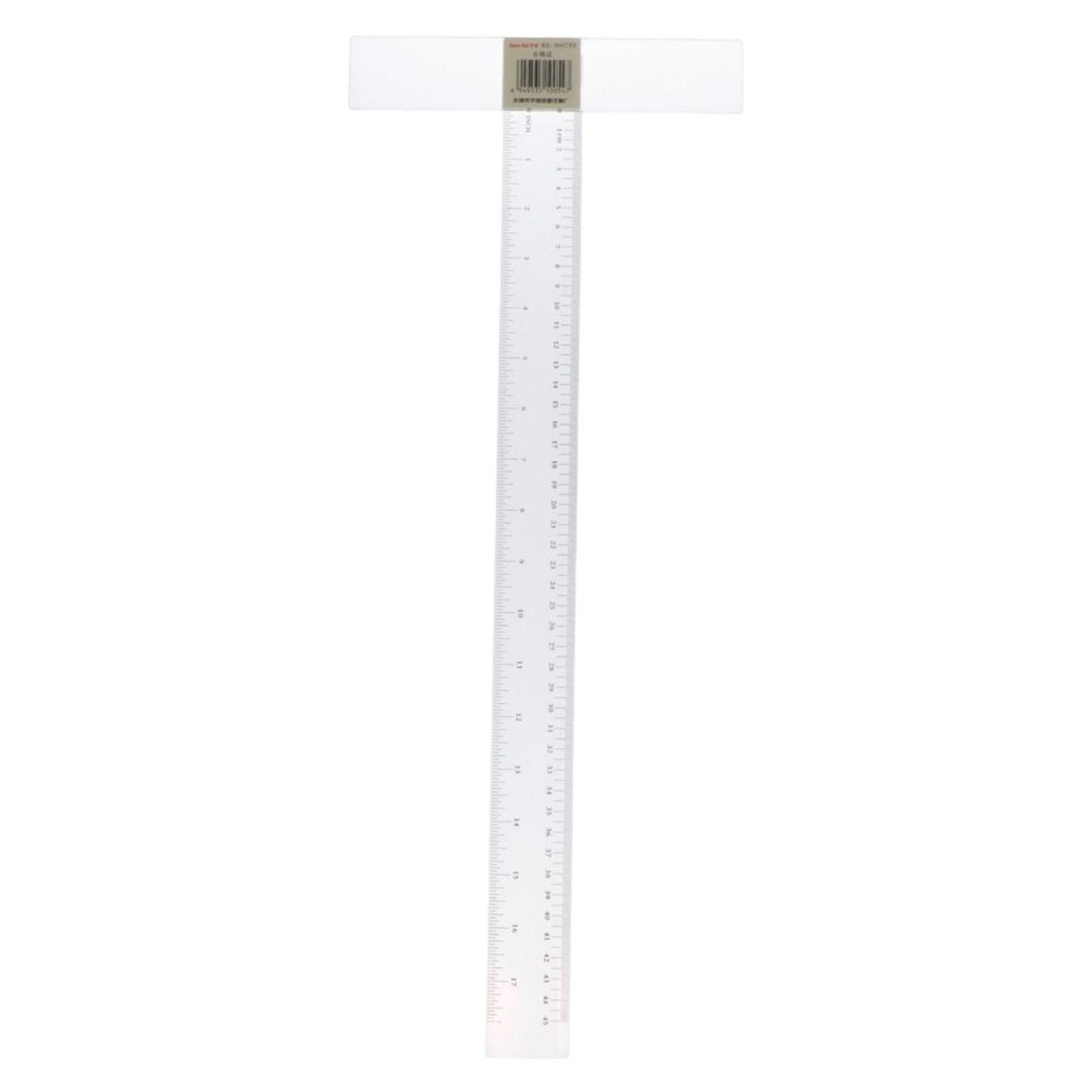 45cm/60cm T Square Ruler Scale Ruler Engineer Architect Drafting Tools -  Clear, 45cm 